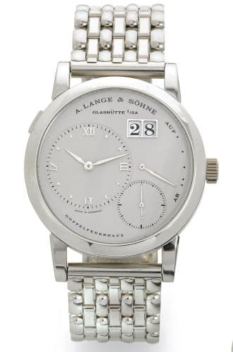 Lange 1 Platinum Bracelet — photo from WatchBase · Photo: WatchBase · © WatchBase, used with permission · Source: https://watchbase.com/a-lange-sohne/lange-1/151-025