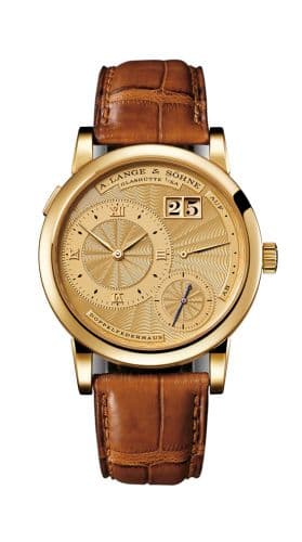 Lange 1A Gold Guilloche — photo from WatchBase · Photo: WatchBase · © WatchBase, used with permission · Source: https://watchbase.com/a-lange-sohne/lange-1/112-021