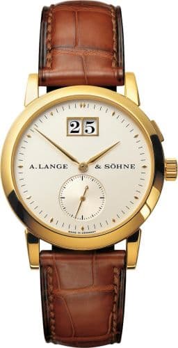 Saxonia Big Date Yellow Gold / Champagne — photo from WatchBase · Photo: WatchBase · © WatchBase, used with permission · Source: https://watchbase.com/a-lange-sohne/saxonia/105-021