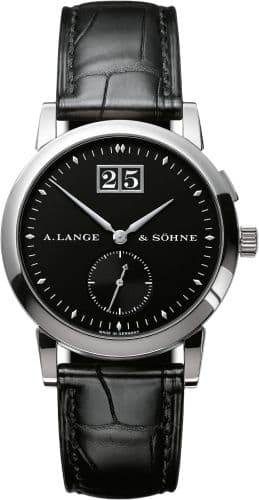 Saxonia Big Date Platinum / Black — photo from WatchBase · Photo: WatchBase · © WatchBase, used with permission · Source: https://watchbase.com/a-lange-sohne/saxonia/105-035