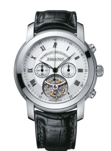 Jules Audemars Tourbillon Chronograph White Gold / Silver — photo from WatchBase · Photo: WatchBase · © WatchBase, used with permission · Source: https://watchbase.com/audemars-piguet/jules-audemars/26010bc-oo-d002cr-01