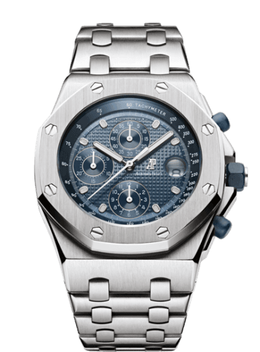 Royal Oak OffShore 25721 Chronograph Stainless Steel / Blue — photo from WatchBase · Photo: WatchBase · © WatchBase, used with permission · Source: https://watchbase.com/audemars-piguet/royal-oak-offshore/25721st-oo-1000st-01