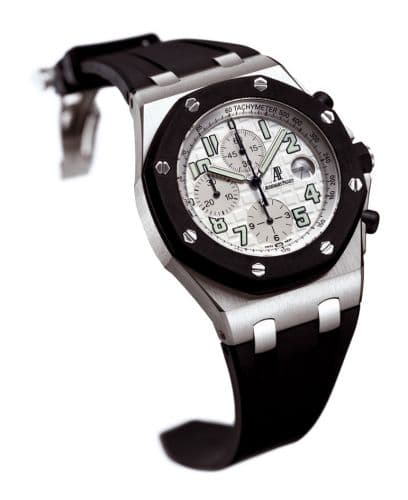 Royal Oak OffShore 25940 Chronograph Rubberclad Stainless Steel / Silver — photo from WatchBase · Photo: WatchBase · © WatchBase, used with permission · Source: https://watchbase.com/audemars-piguet/royal-oak-offshore/25940sk-oo-d002ca-02