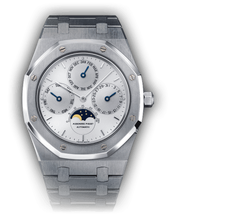 Royal Oak 25554 Perpetual Calendar — photo from WatchBase · Photo: WatchBase · © WatchBase, used with permission · Source: https://watchbase.com/audemars-piguet/royal-oak/25554st-o-0344st-01