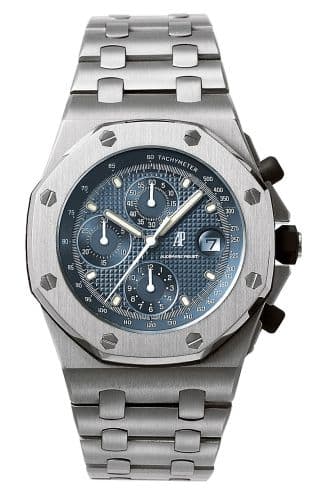 Royal Oak OffShore 25721 Chronograph Stainless Steel / Blue — photo from WatchBase · Photo: WatchBase · © WatchBase, used with permission · Source: https://watchbase.com/audemars-piguet/royal-oak-offshore/25721-st-o-1000st-01
