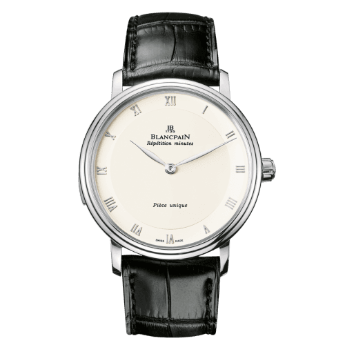 Villeret Tourbillon Minute Repeater Automata White Gold / Opaline — photo from WatchBase · Photo: WatchBase · © WatchBase, used with permission · Source: https://watchbase.com/blancpain/villeret/6033-1542-55