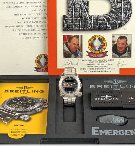 Emergency Orbiter White Gold — photo from WatchBase · Photo: WatchBase · © WatchBase, used with permission · Source: https://watchbase.com/breitling/emergency/j56321-orbiter