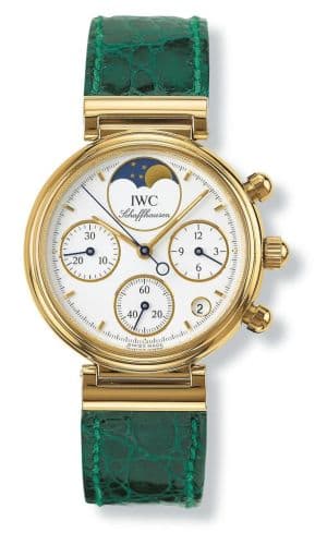 Kleine Da Vinci Yellow Gold / White / Green Croco — photo from WatchBase · Photo: WatchBase · © WatchBase, used with permission · Source: https://watchbase.com/iwc/da-vinci/iw3736-02
