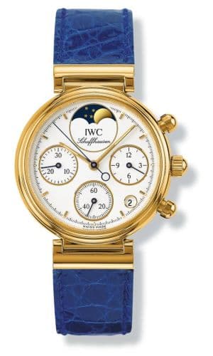 Kleine Da Vinci Yellow Gold / White / Blue Croco — photo from WatchBase · Photo: WatchBase · © WatchBase, used with permission · Source: https://watchbase.com/iwc/da-vinci/iw3736-04