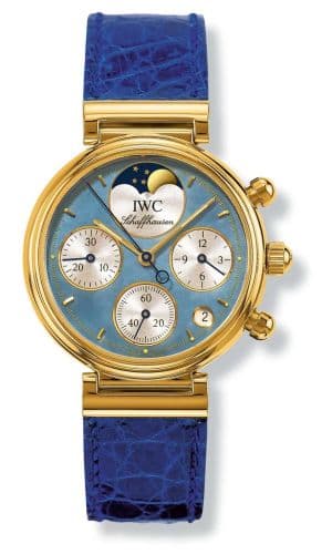 Kleine Da Vinci Yellow Gold / Blue MOP — photo from WatchBase · Photo: WatchBase · © WatchBase, used with permission · Source: https://watchbase.com/iwc/da-vinci/iw3736-09