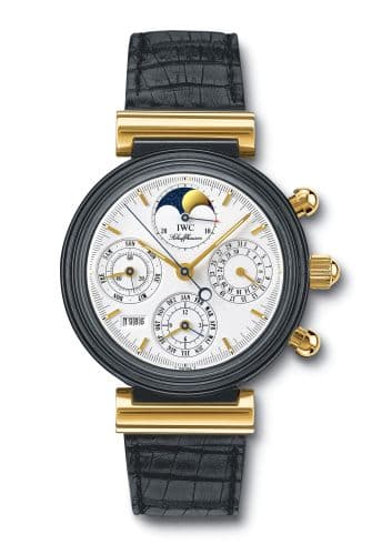 Da Vinci Perpetual Black Ceramic / Yellow Gold / White / German — photo from WatchBase · Photo: WatchBase · © WatchBase, used with permission · Source: https://watchbase.com/iwc/da-vinci/iw3755-01
