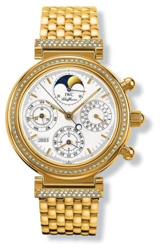 Da Vinci Perpetual Yellow Gold / Diamond / White / German / Bracelet — photo from WatchBase · Photo: WatchBase · © WatchBase, used with permission · Source: https://watchbase.com/iwc/da-vinci/iw9253-01