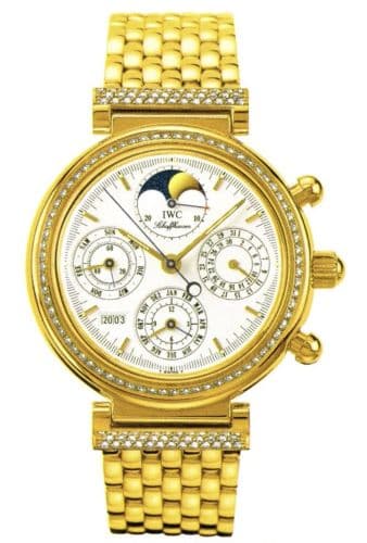 Da Vinci Perpetual Yellow Gold / Diamond / White / French / Bracelet — photo from WatchBase · Photo: WatchBase · © WatchBase, used with permission · Source: https://watchbase.com/iwc/da-vinci/iw9253-04