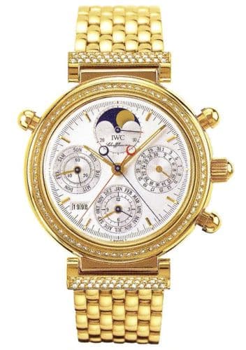 Da Vinci Perpetual Rattrapante Yellow Gold / Diamond / Silver / German / Bracelet — photo from WatchBase · Photo: WatchBase · © WatchBase, used with permission · Source: https://watchbase.com/iwc/da-vinci/iw9255-01