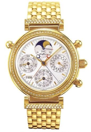 Da Vinci Perpetual Rattrapante Yellow Gold / Diamond / Silver / Italian / Bracelet — photo from WatchBase · Photo: WatchBase · © WatchBase, used with permission · Source: https://watchbase.com/iwc/da-vinci/iw925502