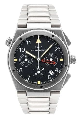 Ingenieur Mecaquartz Chronograph Alarm Stainless Steel / Black / Bracelet — photo from WatchBase · Photo: WatchBase · © WatchBase, used with permission · Source: https://watchbase.com/iwc/ingenieur/iw3805-01