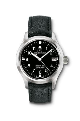 Pilot's Watch Mark XII Stainless Steel / Black / Strap — photo from WatchBase · Photo: WatchBase · © WatchBase, used with permission · Source: https://watchbase.com/iwc/pilot/iw3241-01