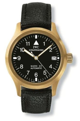 Pilot's Watch Mark XII Yellow Gold / Black / Strap — photo from WatchBase · Photo: WatchBase · © WatchBase, used with permission · Source: https://watchbase.com/iwc/pilot/iw3241-03