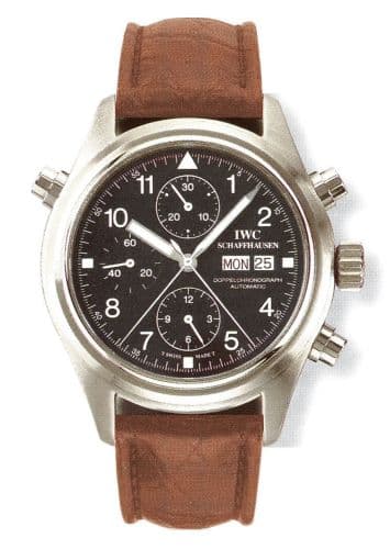 Pilot's Watch Doppelchronograph Stainless Steel / Black / French / Strap — photo from WatchBase · Photo: WatchBase · © WatchBase, used with permission · Source: https://watchbase.com/iwc/pilot/iw3713-08