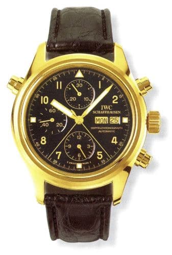 Pilot's Watch Doppelchronograph Yellow Gold / Black / English — photo from WatchBase · Photo: WatchBase · © WatchBase, used with permission · Source: https://watchbase.com/iwc/pilot/iw3713-15