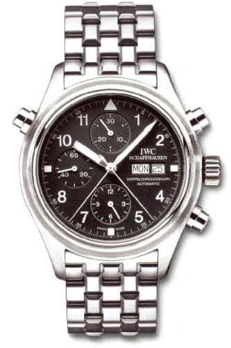 Pilot's Watch Doppelchronograph Stainless Steel / Black / French / Bracelet — photo from WatchBase · Photo: WatchBase · © WatchBase, used with permission · Source: https://watchbase.com/iwc/pilot/iw3713-20