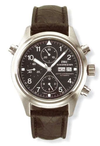 Pilot's Watch Doppelchronograph Stainless Steel / Black / Spanish / Strap — photo from WatchBase · Photo: WatchBase · © WatchBase, used with permission · Source: https://watchbase.com/iwc/pilot/iw3713-25