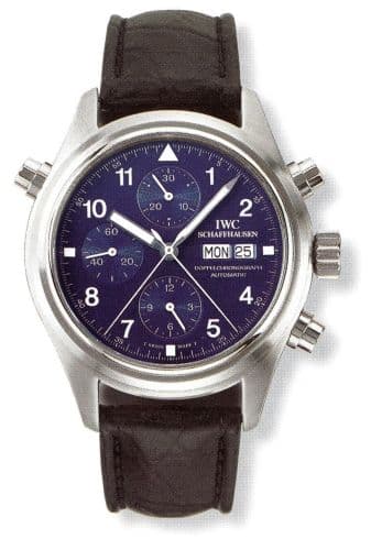 Pilot's Watch Doppelchronograph Platinum / Blue / Spanish — photo from WatchBase · Photo: WatchBase · © WatchBase, used with permission · Source: https://watchbase.com/iwc/pilot/iw3713-28