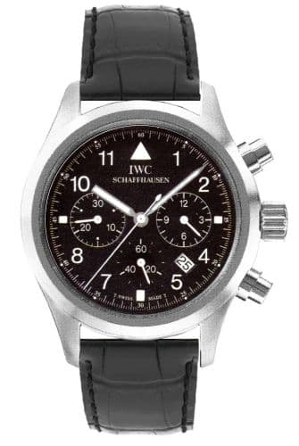 Pilot's Watch Chronograph Mecaquartz Stainless Steel / Black / Strap — photo from WatchBase · Photo: WatchBase · © WatchBase, used with permission · Source: https://watchbase.com/iwc/pilot/iw3741-01