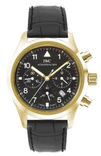 Pilot's Watch Chronograph Mecaquartz Yellow Gold / Black / Strap — photo from WatchBase · Photo: WatchBase · © WatchBase, used with permission · Source: https://watchbase.com/iwc/pilot/iw3741-04