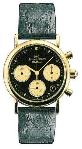 Portofino Lady Chronograph MecaQuartz Yellow Gold / Black / Alligator — photo from WatchBase · Photo: WatchBase · © WatchBase, used with permission · Source: https://watchbase.com/iwc/portofino/iw3730-07