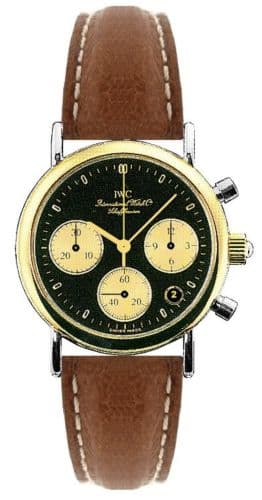Portofino Lady Chronograph MecaQuartz Stainless Steel / Yellow Gold / Black / Calf — photo from WatchBase · Photo: WatchBase · © WatchBase, used with permission · Source: https://watchbase.com/iwc/portofino/iw3730-09