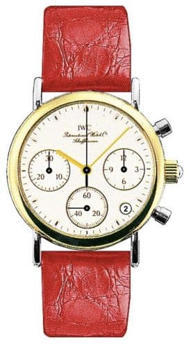 Portofino Lady Chronograph MecaQuartz Stainless Steel / Yellow Gold / White / Alligator — photo from WatchBase · Photo: WatchBase · © WatchBase, used with permission · Source: https://watchbase.com/iwc/portofino/iw3730-12