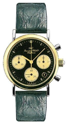Portofino Lady Chronograph MecaQuartz Stainless Steel / Yellow Gold / Black / Alligator — photo from WatchBase · Photo: WatchBase · © WatchBase, used with permission · Source: https://watchbase.com/iwc/portofino/iw3730-19