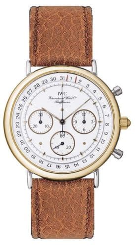Portofino Chronograph MecaQuartz Stainless Steel / Yellow Gold / White / Alligator — photo from WatchBase · Photo: WatchBase · © WatchBase, used with permission · Source: https://watchbase.com/iwc/portofino/iw3731-03