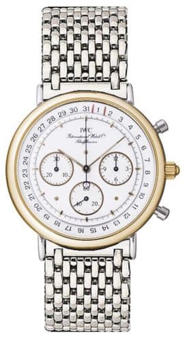 Portofino Chronograph MecaQuartz Stainless Steel / Yellow Gold / White / Bracelet — photo from WatchBase · Photo: WatchBase · © WatchBase, used with permission · Source: https://watchbase.com/iwc/portofino/iw3731-04