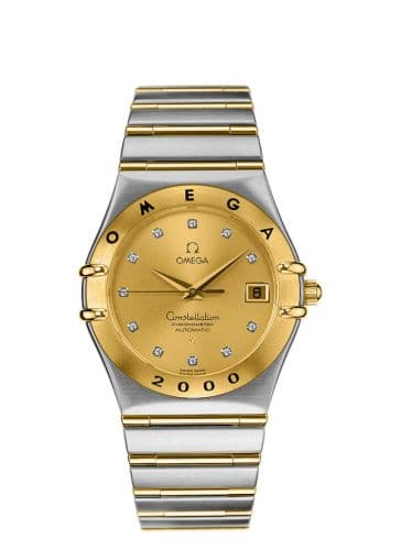 Constellation 35.5 Automatic Chronometer Stainless Steel / Yellow Gold / Champagne — photo from WatchBase · Photo: WatchBase · © WatchBase, used with permission · Source: https://watchbase.com/omega/constellation/1203-15-00
