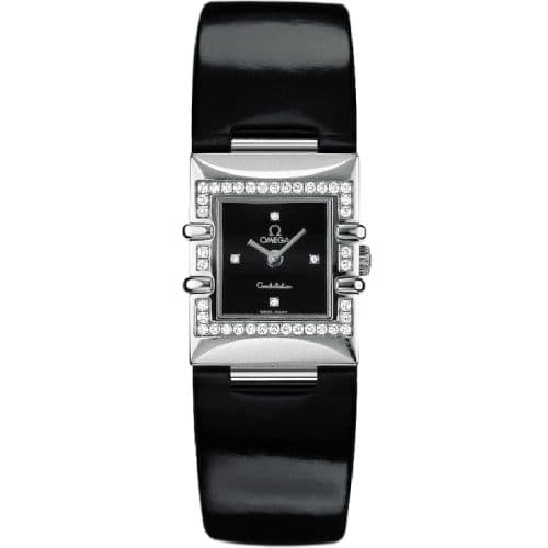 Constellation Quadra Quartz 19.3 Stainless Steel - Diamond / Black / Strap — photo from WatchBase · Photo: WatchBase · © WatchBase, used with permission · Source: https://watchbase.com/omega/constellation/1835-46-51