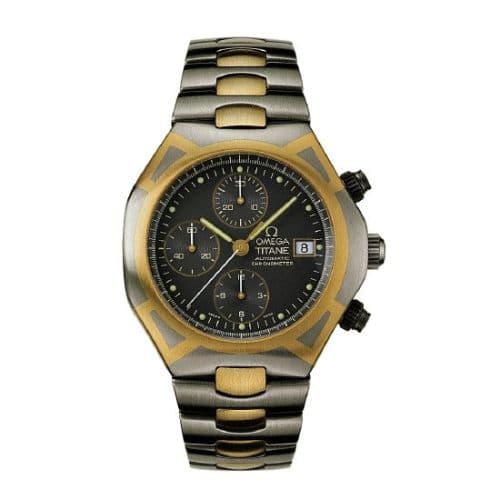 Seamaster Polaris Titane / Yellow Gold / Chronograph — photo from WatchBase · Photo: WatchBase · © WatchBase, used with permission · Source: https://watchbase.com/omega/seamaster-120m/tb-378-0885