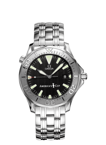 Seamaster Diver 300M Automatic 41 Stainless Steel / White Gold / Black / Bracelet / America's Cup — photo from WatchBase · Photo: WatchBase · © WatchBase, used with permission · Source: https://watchbase.com/omega/seamaster-diver-300m/2533-50-00