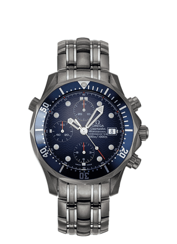 Seamaster Diver 300M Automatic 41.5 Chronograph Titanium / Blue / Bracelet — photo from WatchBase · Photo: WatchBase · © WatchBase, used with permission · Source: https://watchbase.com/omega/seamaster-diver-300m/2298-80-00