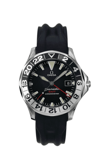 Seamaster Diver 300M Automatic 41 GMT Stainless Steel / Black / Rubber — photo from WatchBase · Photo: WatchBase · © WatchBase, used with permission · Source: https://watchbase.com/omega/seamaster-diver-300m/2834-50-91