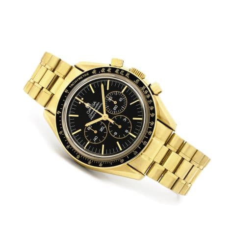 Speedmaster Professional Moonwatch Yellow Gold / Black / Bracelet / Jubilee Chronometer — photo from WatchBase · Photo: WatchBase · © WatchBase, used with permission · Source: https://watchbase.com/omega/speedmaster/3194-50-00