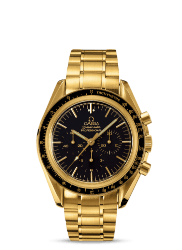 Speedmaster Professional Moonwatch Yellow Gold / Bracelet — photo from WatchBase · Photo: WatchBase · © WatchBase, used with permission · Source: https://watchbase.com/omega/speedmaster/3195-50-00