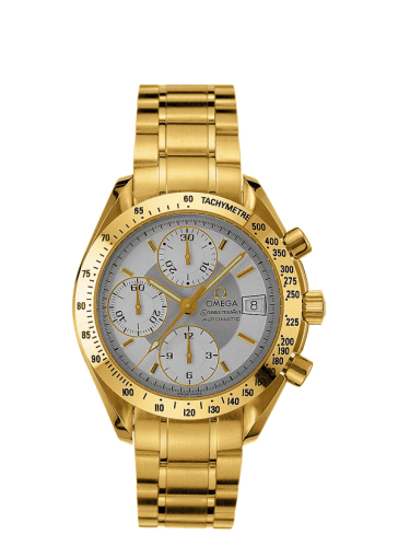Speedmaster Date 39 Yellow Gold / Silver / Bracelet — photo from WatchBase · Photo: WatchBase · © WatchBase, used with permission · Source: https://watchbase.com/omega/speedmaster-automatic-quartz/3113-30-00