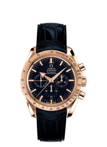 Speedmaster Broad Arrow Red Gold / Blue — photo from WatchBase · Photo: WatchBase · © WatchBase, used with permission · Source: https://watchbase.com/omega/speedmaster-broad-arrow/3653-80-33
