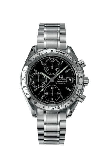 Speedmaster Date 40 Stainless Steel / Black / Bracelet — photo from WatchBase · Photo: WatchBase · © WatchBase, used with permission · Source: https://watchbase.com/omega/speedmaster-automatic-quartz/3513-50-00