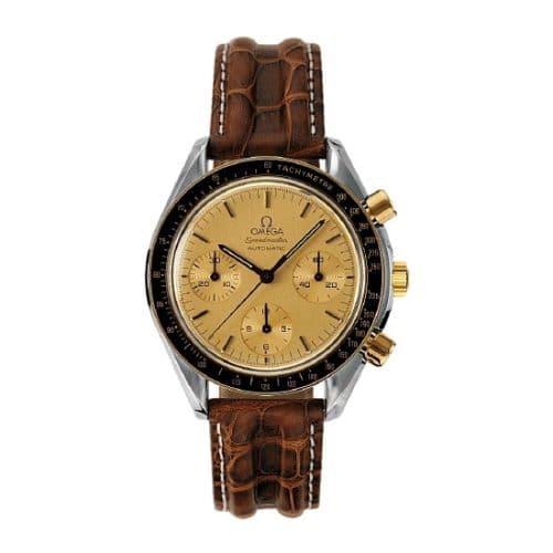 Speedmaster Reduced Stainless Steel / Yellow Gold / Champagne — photo from WatchBase · Photo: WatchBase · © WatchBase, used with permission · Source: https://watchbase.com/omega/speedmaster-reduced/3710-10-12
