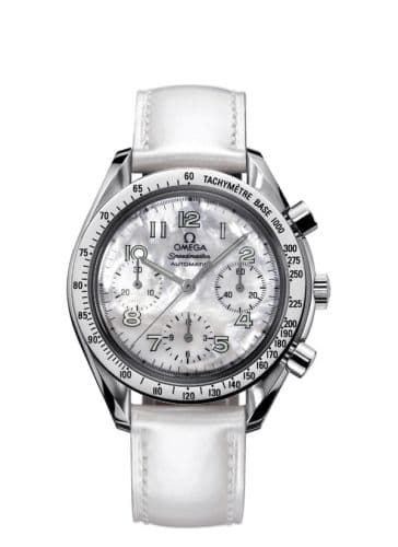 Speedmaster Reduced Ladies Stainless Steel / Pink MOP — photo from WatchBase · Photo: WatchBase · © WatchBase, used with permission · Source: https://watchbase.com/omega/speedmaster-reduced/3802-70-56