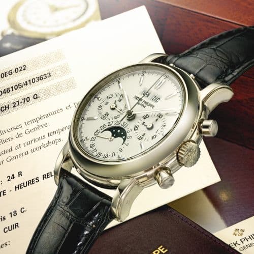 Perpetual Calendar Chronograph 3970 White Gold / Silver — photo from WatchBase · Photo: WatchBase · © WatchBase, used with permission · Source: https://watchbase.com/patek-philippe/grand-complications/3970eg-022