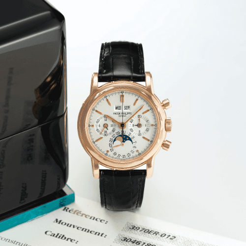 Perpetual Calendar Chronograph 3970 Rose Gold — photo from WatchBase · Photo: WatchBase · © WatchBase, used with permission · Source: https://watchbase.com/patek-philippe/grand-complications/3970er-012